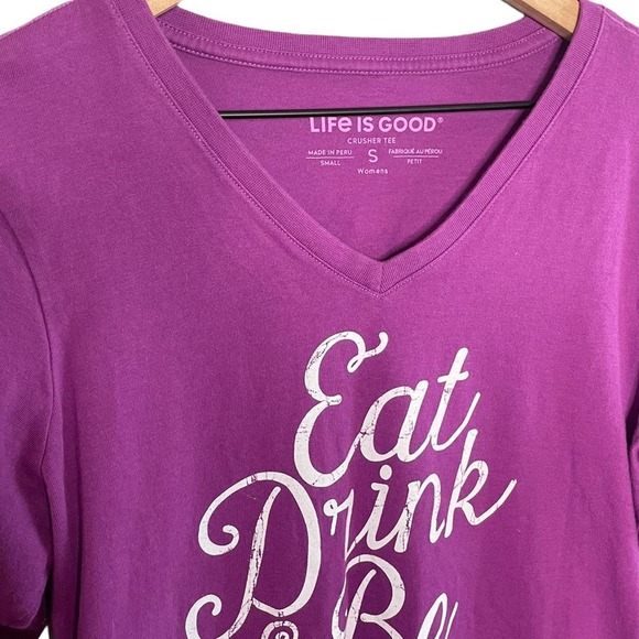 Life is Good ‘Eat Drink and Be Merry’ Long Sleeve Graphic Tee Size Small - Picture 2 of 6
